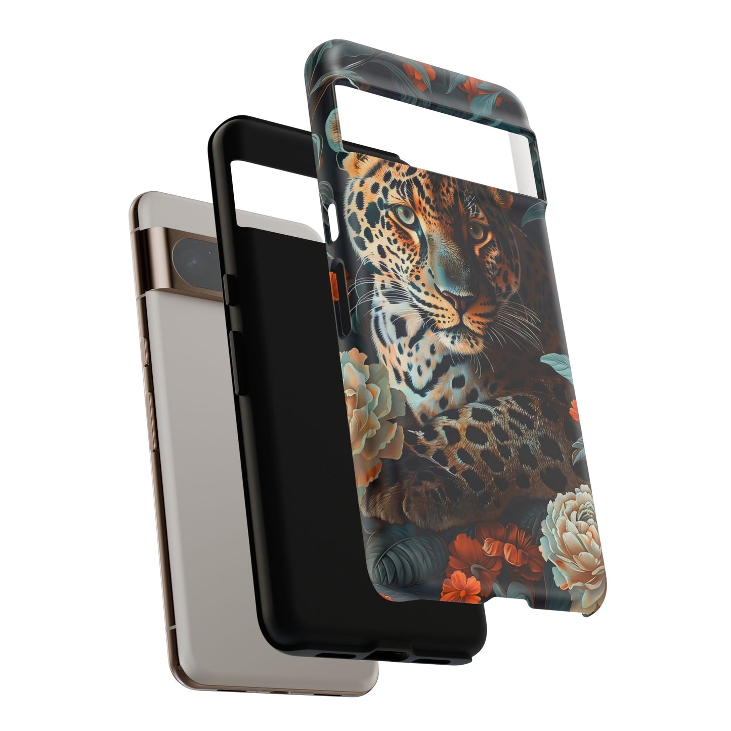 Wildlife Phone Case with Leopard Design | Tough Cases, Animal Prints, Floral Phone Cover, Gift for Nature Lovers, Unique Phone Accessories