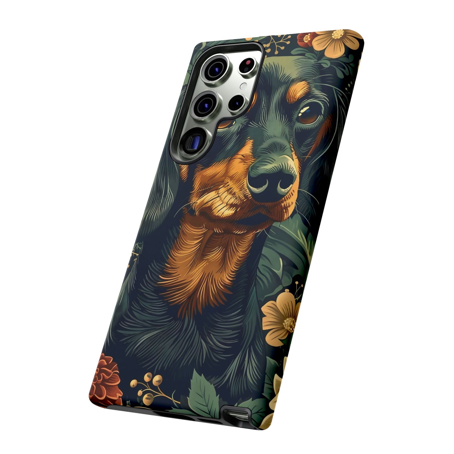 Dachshund Phone Case, Floral Pet Phone Cover, Dog Lover Gift, Tough Phone Case, Custom Dachshund Design, Unique Dog Owner Accessory