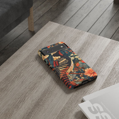 Nature-Inspired Phone Case with Floral Art, Tough Phone Cover, Protective Case, Gift for Nature Lovers, Unique Phone Accessory