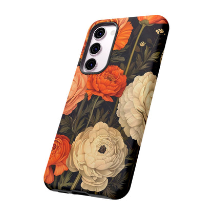 Floral Phone Case with Tough Protection, Blooming Ranunculus Design, Durable Cover, Gift for Flower Lovers, Eco-Friendly Phone Accessory