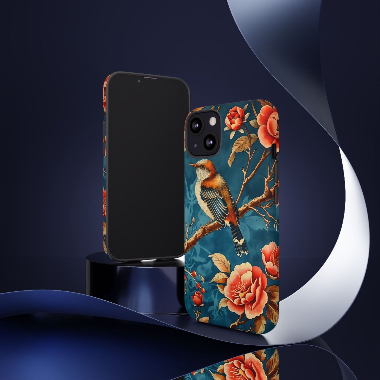 Bird & Floral Phone Case, Tough Cases for Nature Lovers, Gift for Her, Customizable Design, Vibrant Tech Accessories