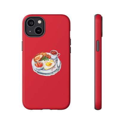Breakfast-Inspired Phone Case, Tough Phone Covers, Foodie Gifts, Unique Accessories, Cute Kitchen Decor, Red Phone Case
