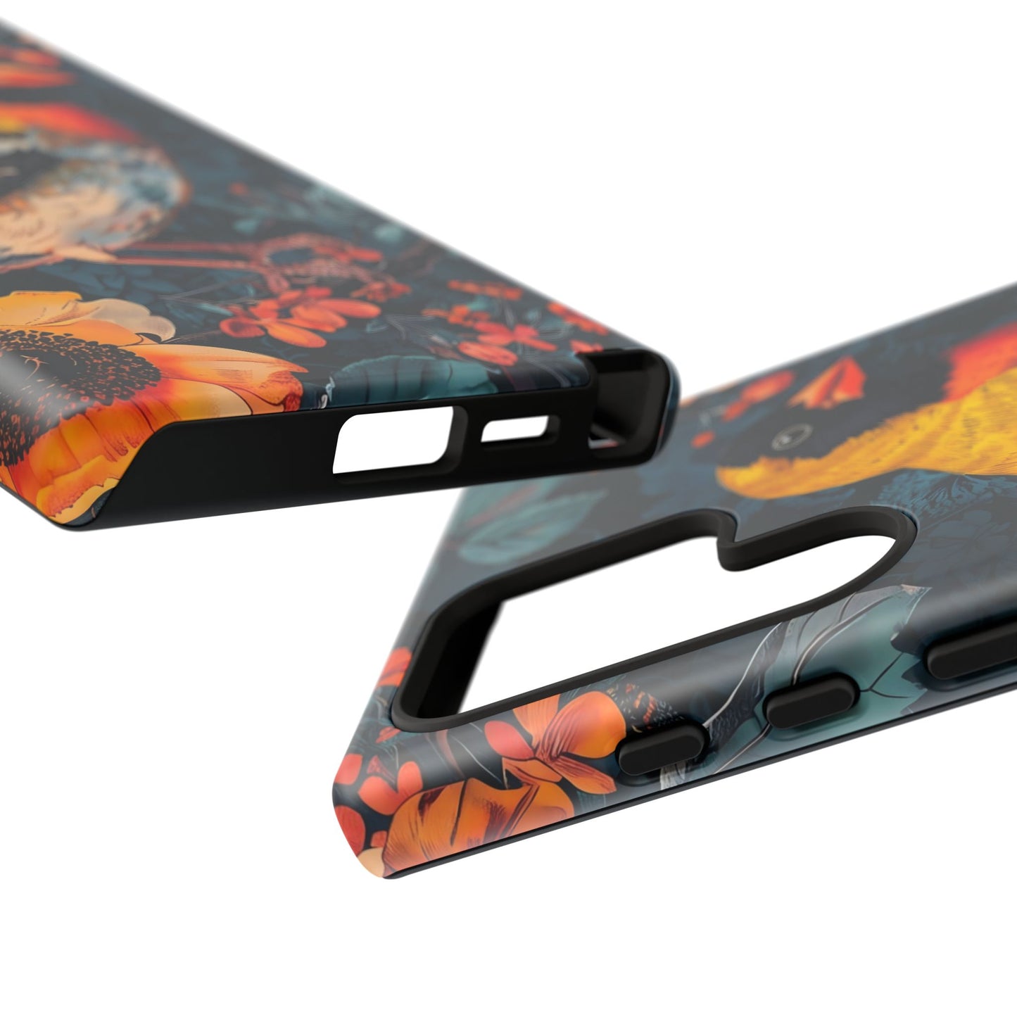 Colorful Bird Phone Case, Floral Phone Cover, Tough Phone Protector, Nature Lover Gift, Botanical Case, Unique Mobile Accessory