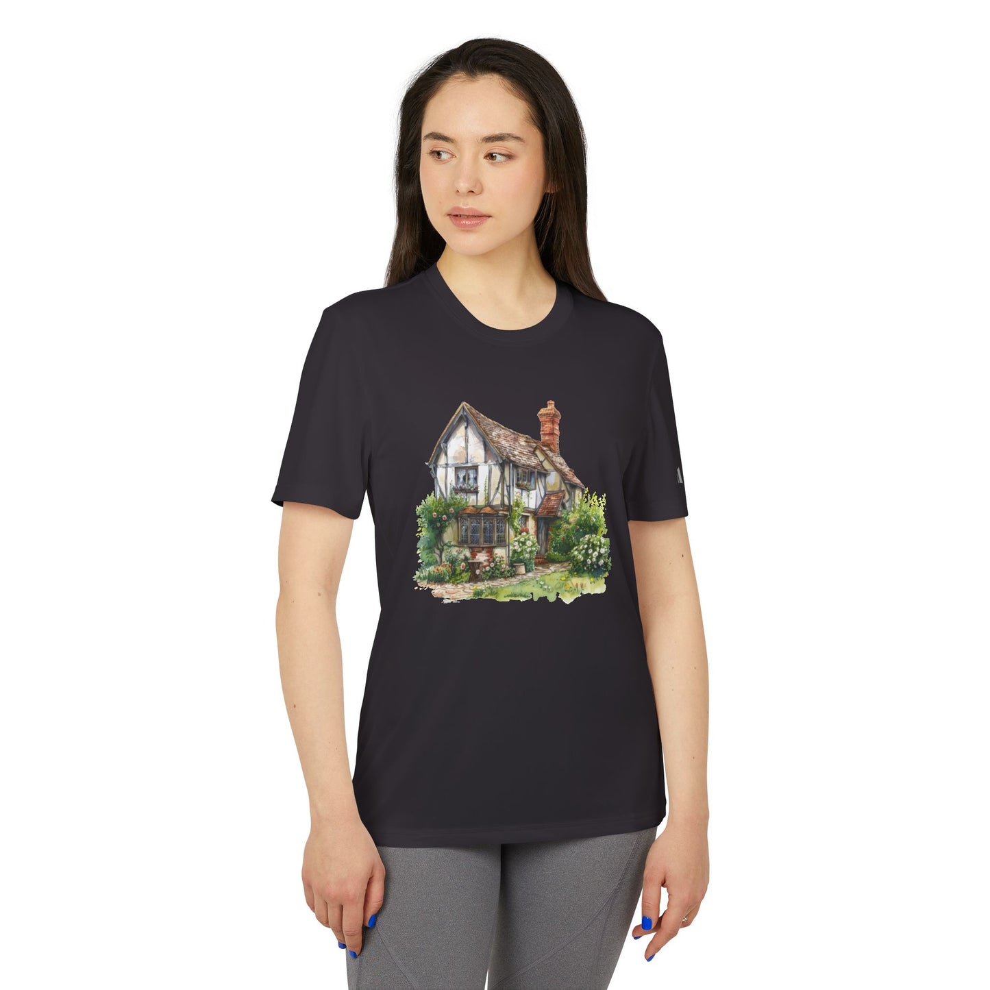Unisex Sport T-shirt - Charming English Cottage Illustration Print
