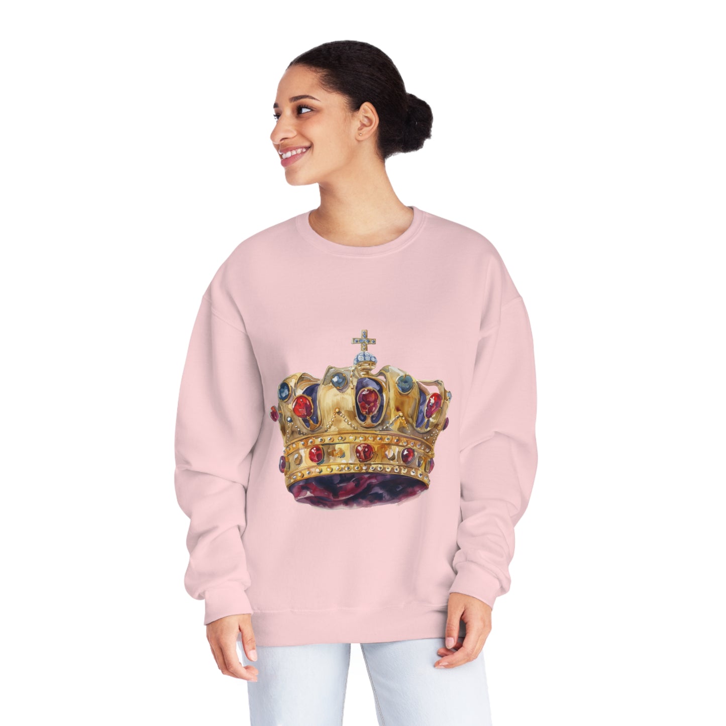 Unisex NuBlend® Crewneck Sweatshirt - British Royal Crown Design - Iconic Symbol of Monarchy