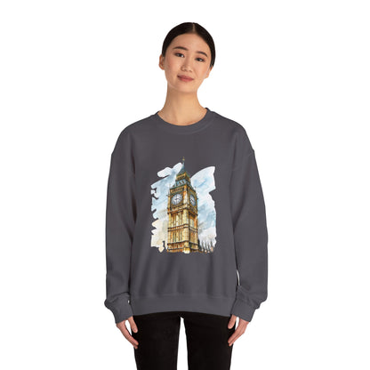 Unisex Heavy Blend™ Crewneck Sweatshirt - Towering Time - Big Ben and British Heritage
