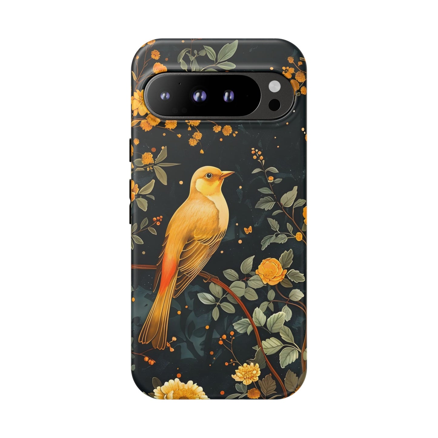 Floral Phone Case, Tough Cases with Bird Design, Nature Lover Gift, Stylish Protection, Birthday Present, Floral Phone Cover
