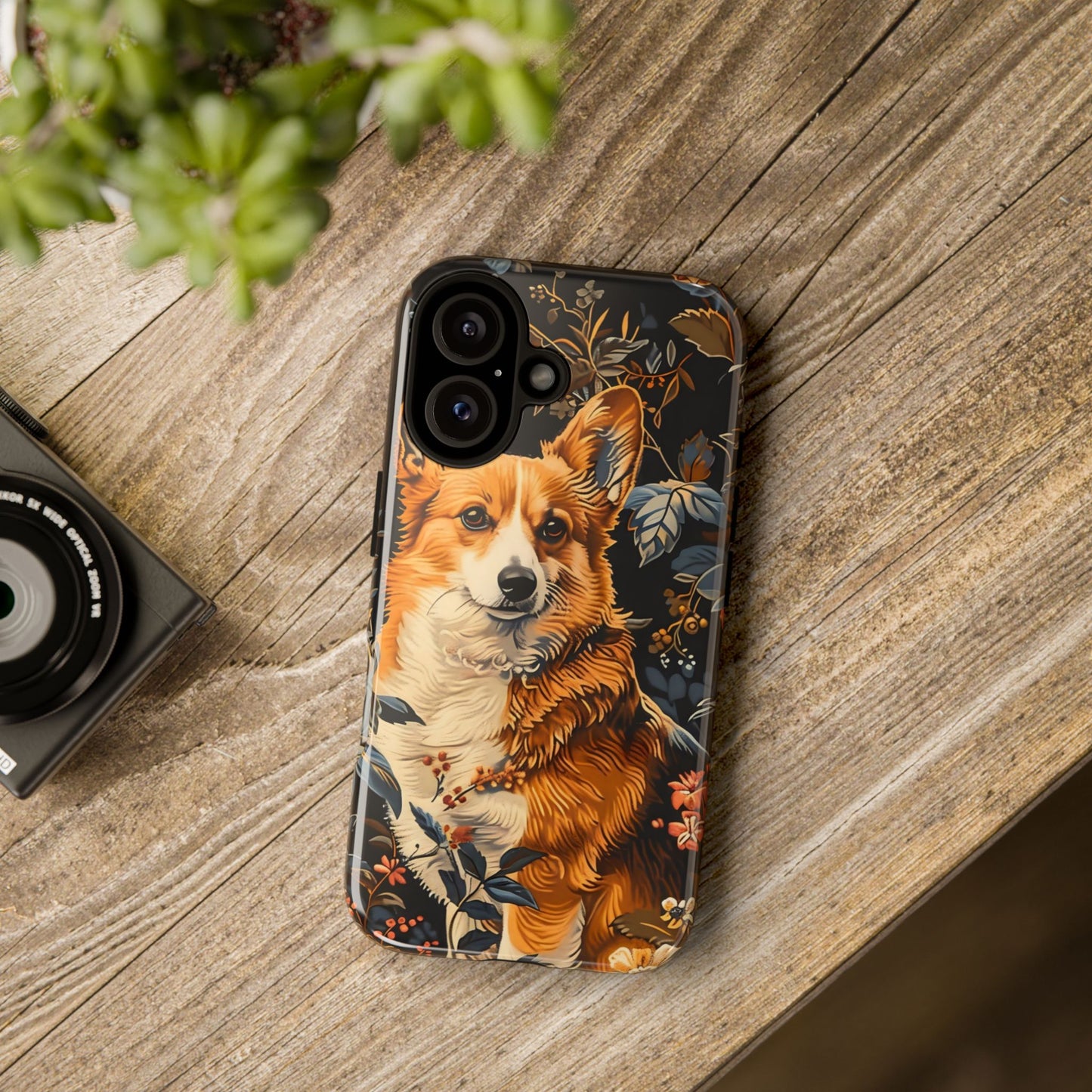 Corgi Floral Phone Case - Tough Cases for Dog Lovers, Cute Pet Accessories, Gift for Dog Owners, Floral Design, Personalized Tech Cover