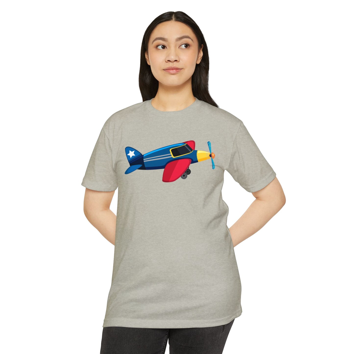 Unisex CVC Jersey T-shirt - Vintage Airplane Illustration - Retro Aviation Design