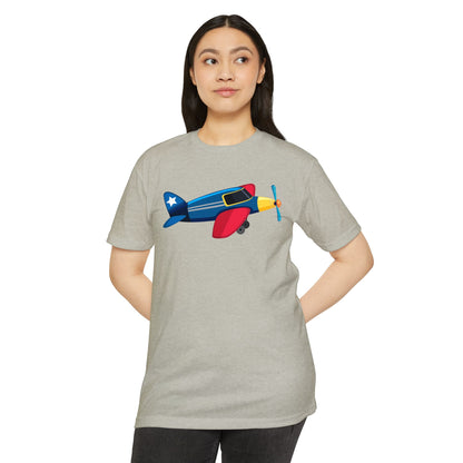 Unisex CVC Jersey T-shirt - Vintage Airplane Illustration - Retro Aviation Design