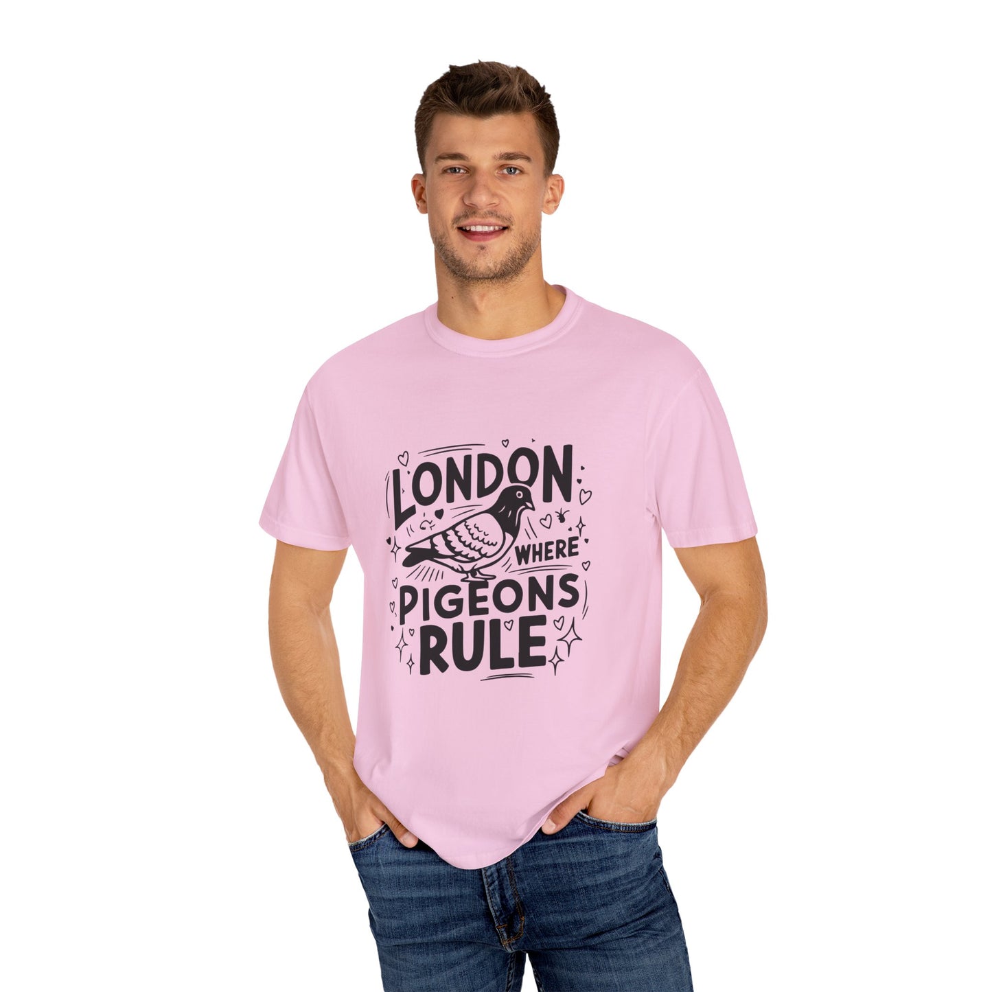 Unisex Garment-Dyed T-shirt - London Where Pigeons Rule