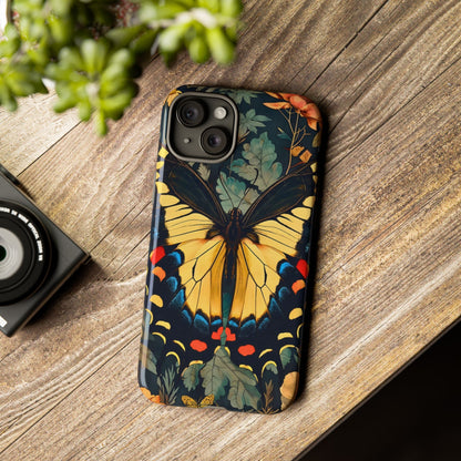 Butterfly Floral Phone Case, Art-inspire Tough Case, Gift for Nature Lovers, Butterfly Pattern Cover, Eco-Friendly Mobile Accessory