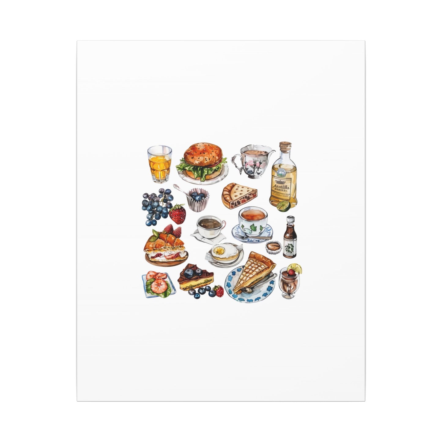 Breakfast Feast Canvas Print, Food Art, Kitchen Decor, Gifting for Food Lovers, Brunch Vibes, Wall Art