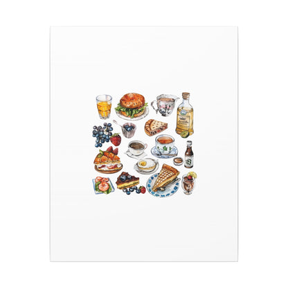 Breakfast Feast Canvas Print, Food Art, Kitchen Decor, Gifting for Food Lovers, Brunch Vibes, Wall Art