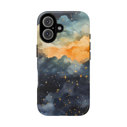Celestial Phone Case, Galaxy Design Phone Cover, Space Art Case, Starry Night Mobile Cover, Customizable Tough Case