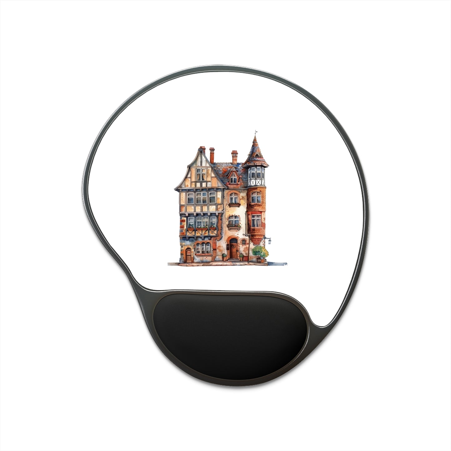 Charming Architectural Mouse Pad with Wrist Rest, Artistic Desk Accessory, Gift for Home Office, Workstation Decor, Gaming Accessory