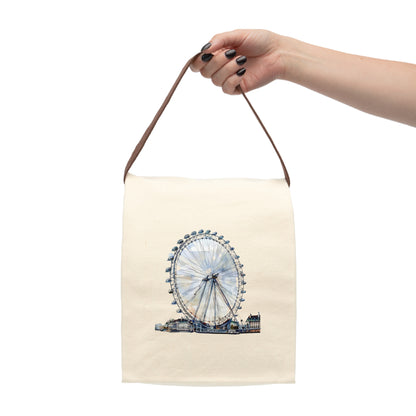 The London Eye Bar Canvas Lunch Bag With Strap