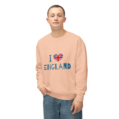 Unisex Lightweight Crewneck Sweatshirt Relaxed - I Love England