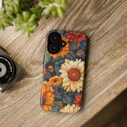 Floral Tough Phone Case | Sunflower Design, iPhone Cover, Protective Case, Gifts for Her, Floral Phone Accessory