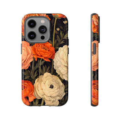 Floral Phone Case with Tough Protection, Blooming Ranunculus Design, Durable Cover, Gift for Flower Lovers, Eco-Friendly Phone Accessory