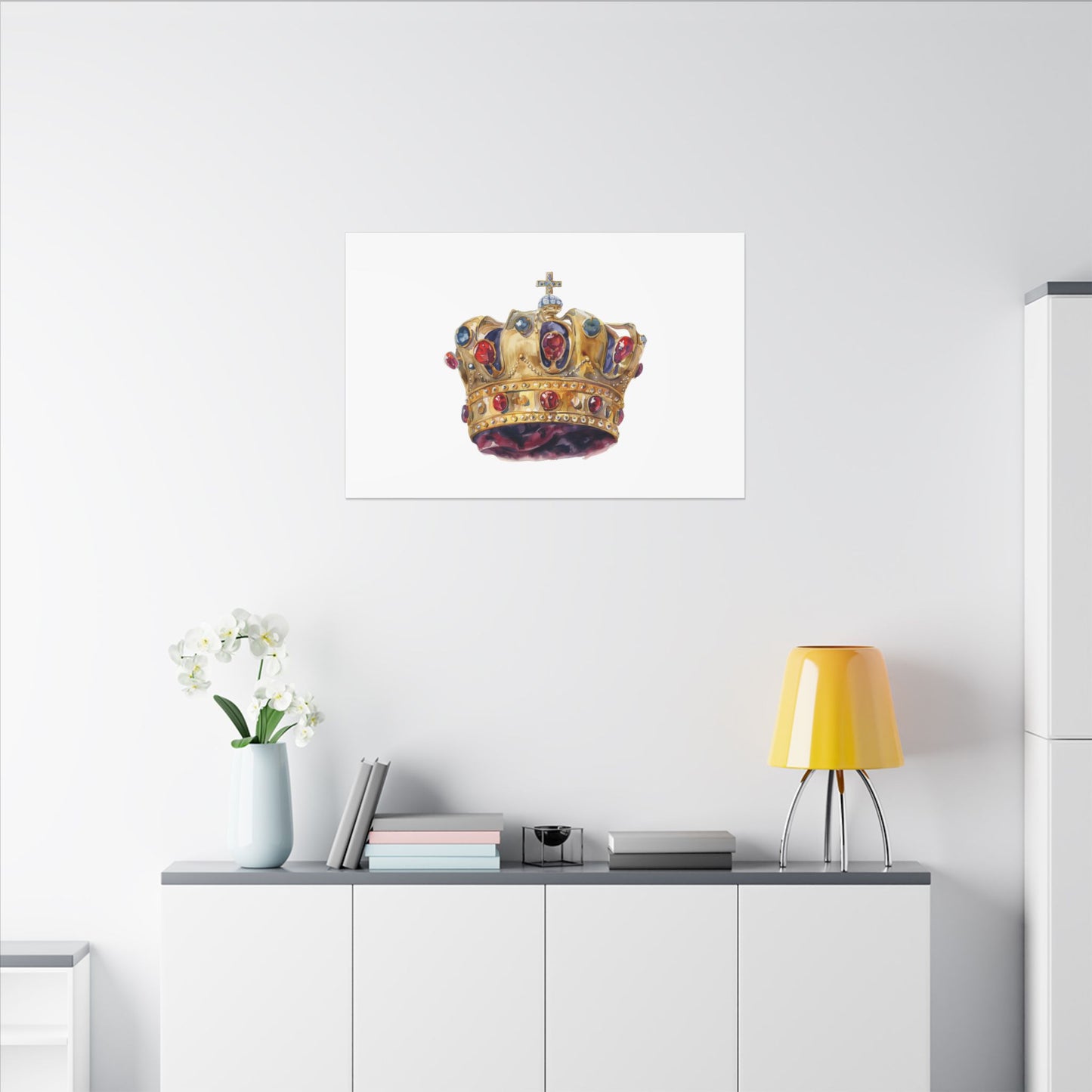 Crown Art Print, Royal Wall Decor, Matched for Home or Office, Gift for Art Lovers, Unique Royalty Artwork