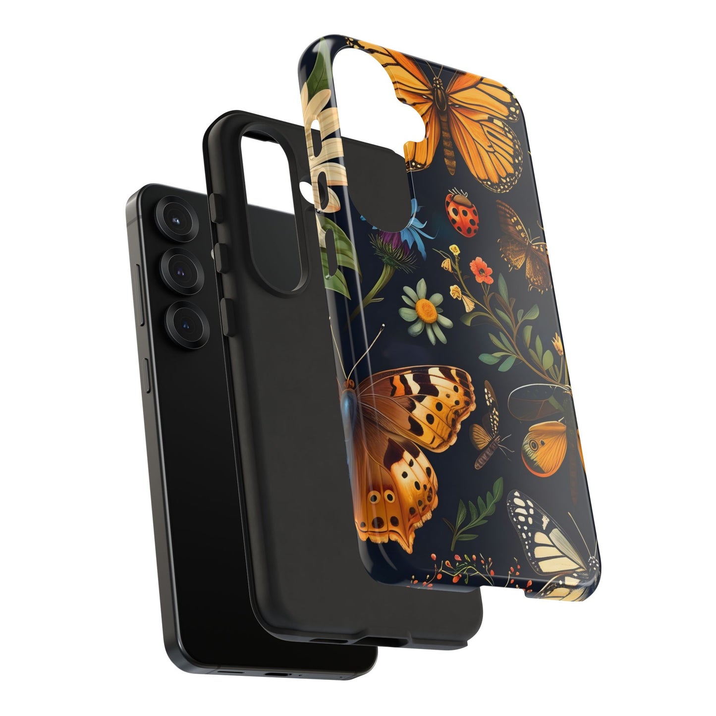 Nature-Inspired Phone Case | Floral Butterfly Design, Tough Phone Cover, Gift for Nature Lovers, Cute Butterfly Case, Home Decor