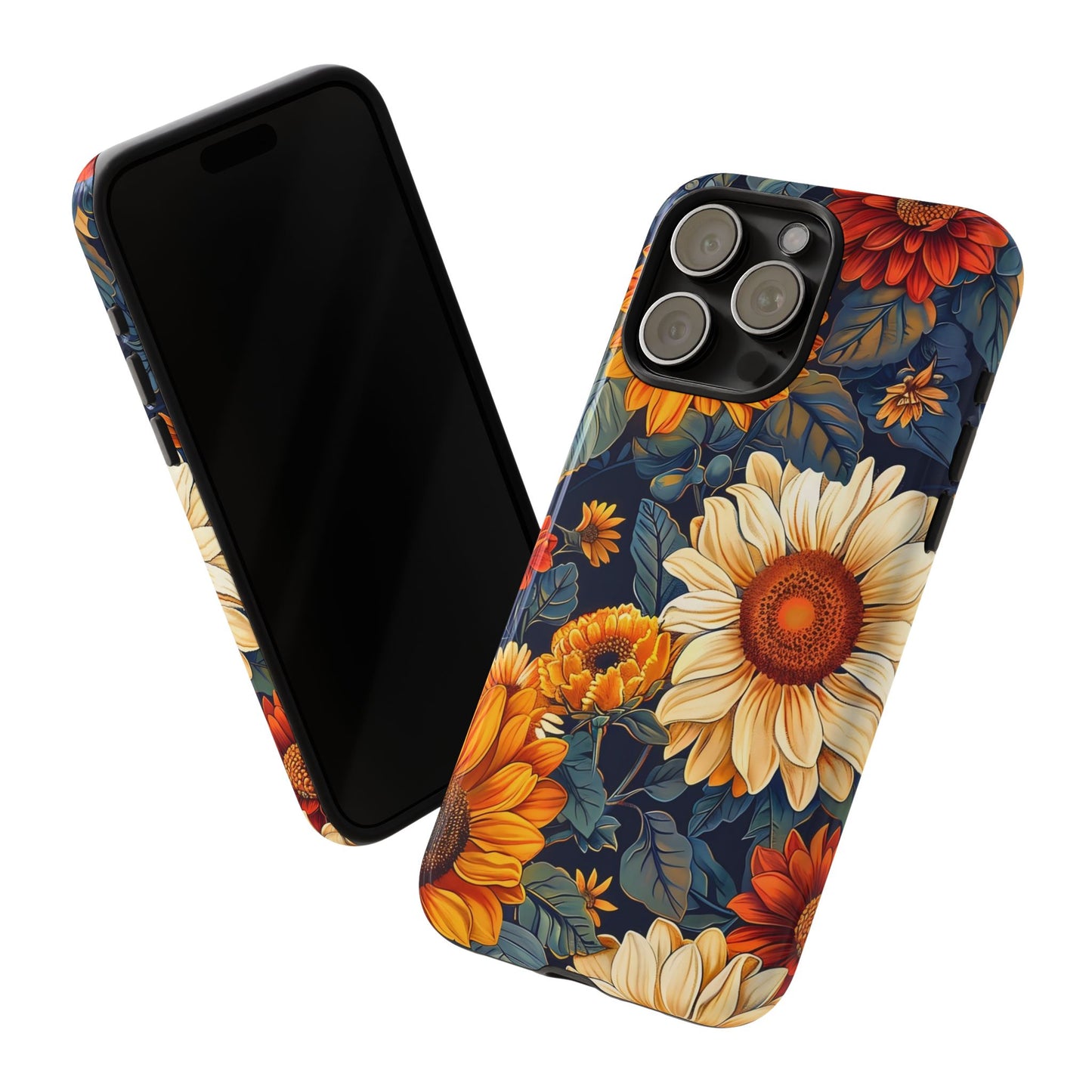 Floral Tough Phone Case | Sunflower Design, iPhone Cover, Protective Case, Gifts for Her, Floral Phone Accessory
