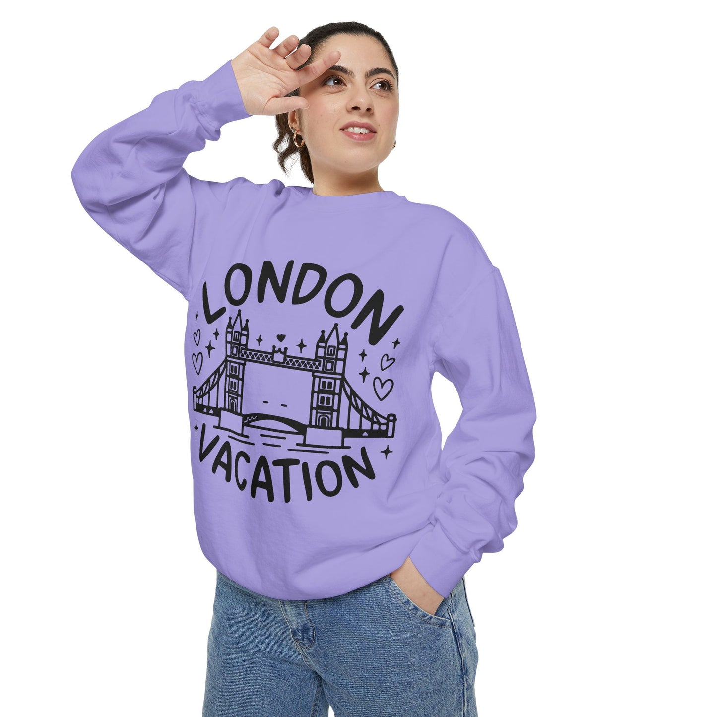Unisex Garment-Dyed Sweatshirt - London's Vacation