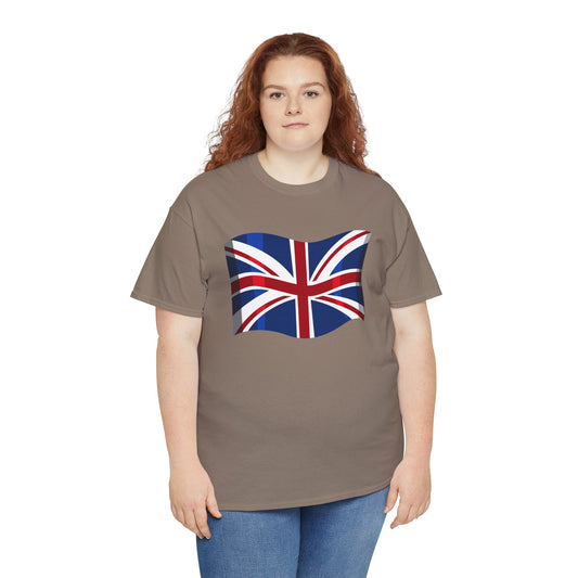 Unisex Heavy Cotton Tee - Classic UK Flag Design - Union Jack Symbol