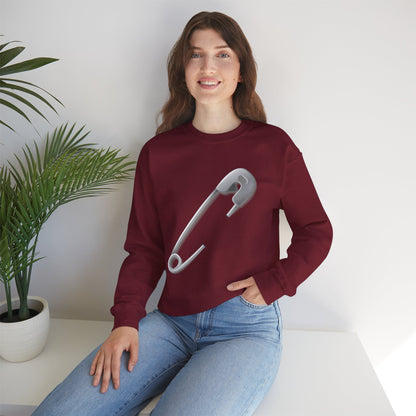 Unisex Heavy Blend™ Crewneck Sweatshirt - Minimalist Safety Pin Design