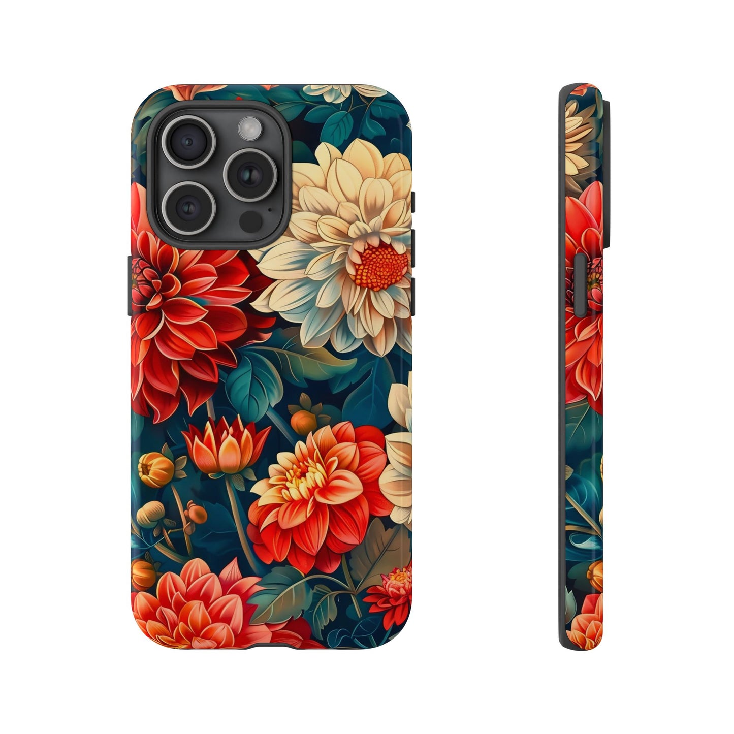 Floral Phone Case - Vibrant Tough Cases, Stylish Floral Cell Phone Cover, Gift for Her, Trendy Phone Accessory, Flower Design