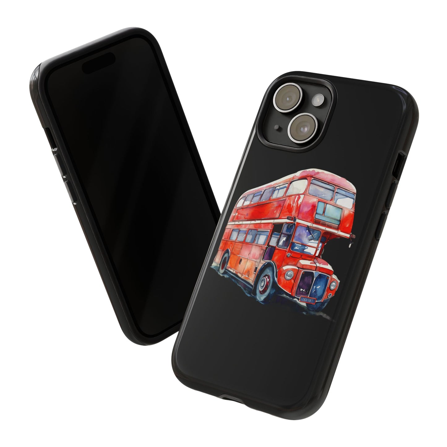 London Bus Phone Case, Tough iPhone Cover, Unique Gift for Travelers, Vintage Style Accessories, Holiday Present Idea