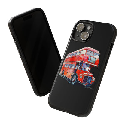 London Bus Phone Case, Tough iPhone Cover, Unique Gift for Travelers, Vintage Style Accessories, Holiday Present Idea