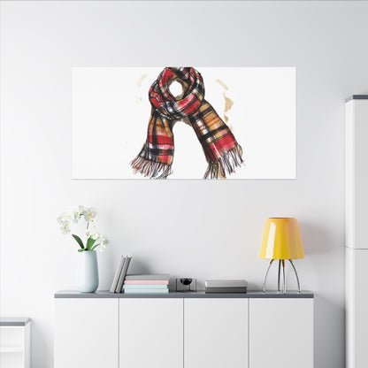 Autumn Scarf Canvas Art Print | Cozy Home Décor, Gift for Fall Lovers, Seasonal Wall Art, Unique Interior Design