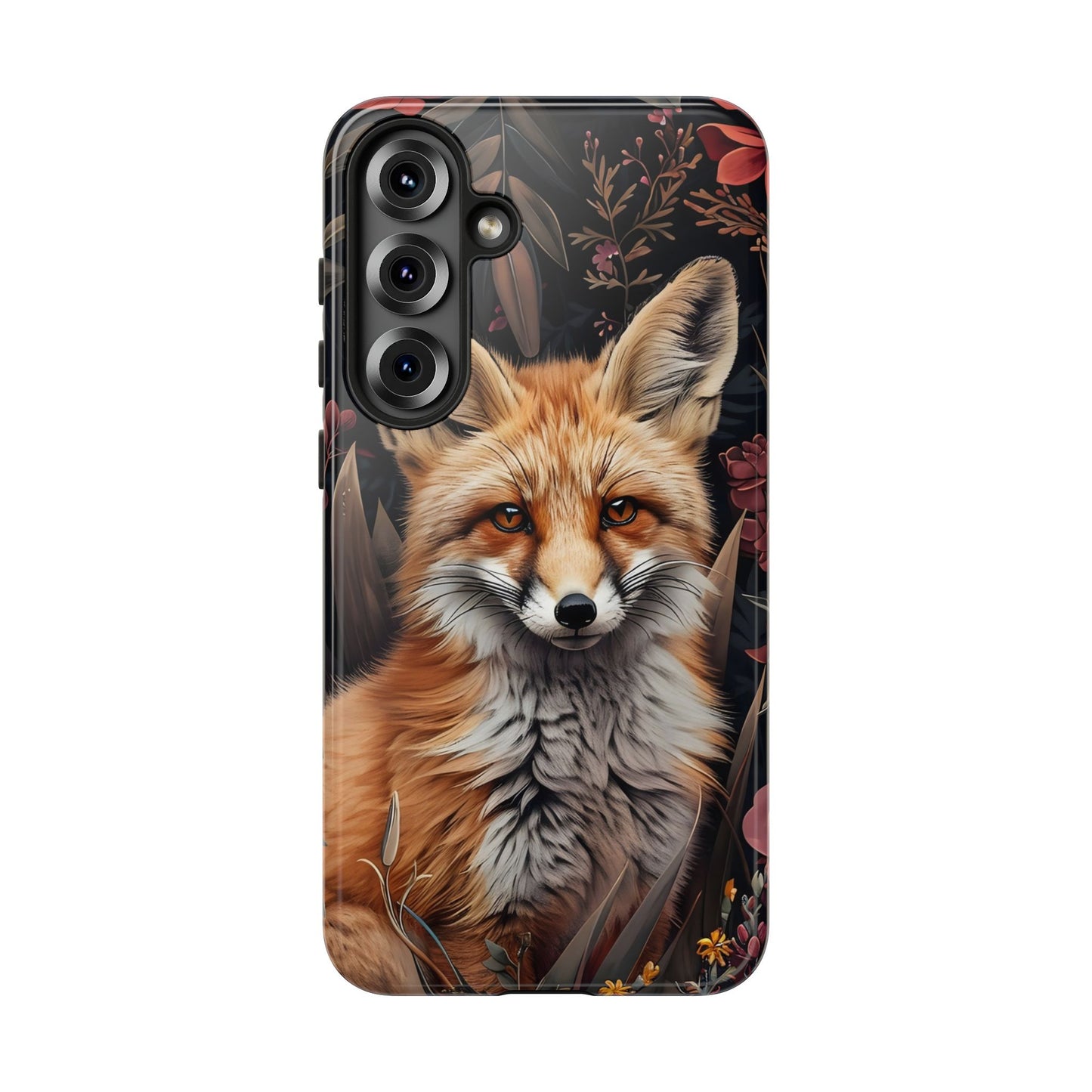 Fox Floral Phone Case, Tough Cases for Animal Lovers, Nature Themed Gift, Cute Phone Cover, Wild Fox Protector