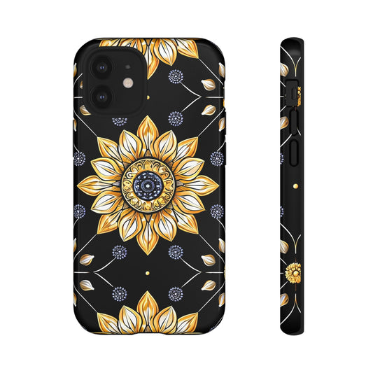Floral Phone Case with Mandala Design, Tough Cases for iPhone & Samsung, Boho Style, Gift for Her, Unique Accessories