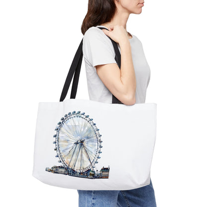 London Eye Weekender Tote Bag, Travel Bag, Beach Tote, Large Capacity, Gift for Travelers, Weekend Getaway Essentials