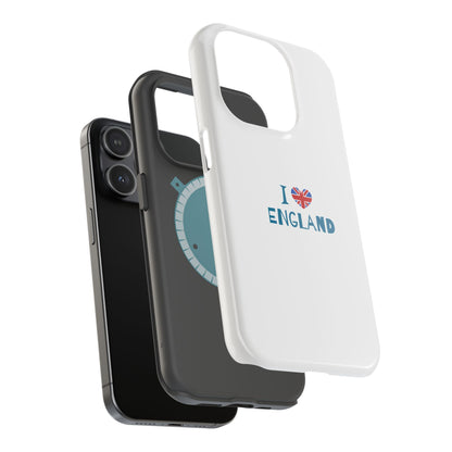 I Love England Magnetic Tough Cases, Phone Cover, Gift for Travelers, Souvenir, England Pride, Durable Phone Protection
