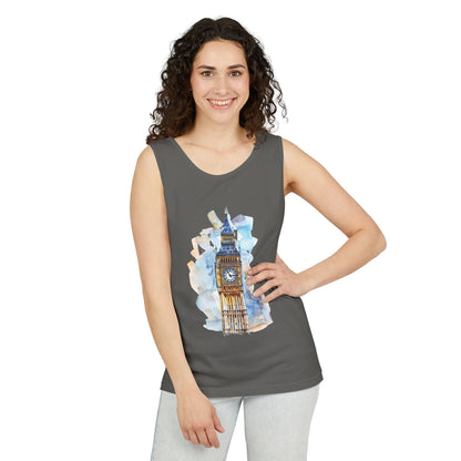 Unisex Garment-Dyed Tank Top - Historic Hands - The UK’s Clock Tower