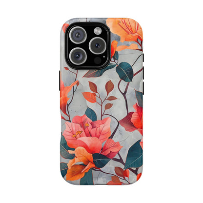 Floral Phone Case, Tough Cases, Flower Power, Gift for Her, Decorative Phone Cover, Trendy Accessories, Everyday Style