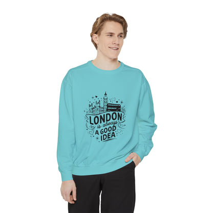 Unisex Garment-Dyed Sweatshirt Highgrade - London is always a good idea
