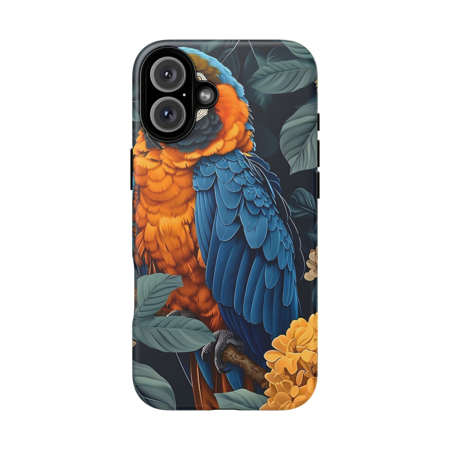 Tropical Parrot Phone Case - Tough Cases, Colorful Phone Cover, Nature Lover Gift, Floral Design, Bird Lover Accessory