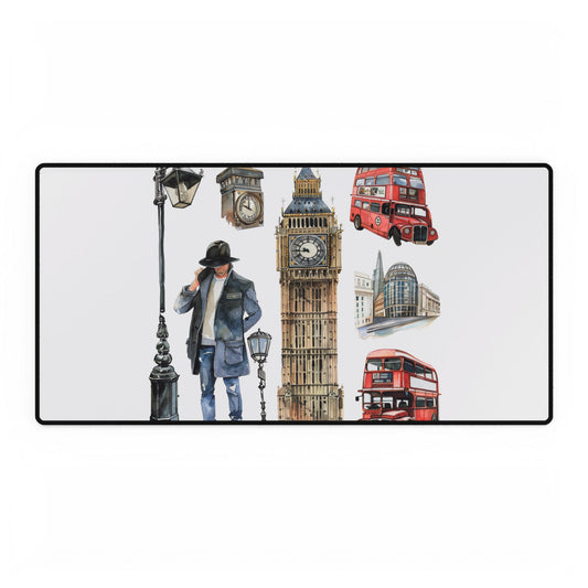 London-Themed Desk Mat for Home Office, Mousepad, Desk Accessories, Workstation Decor, Gift for Travelers