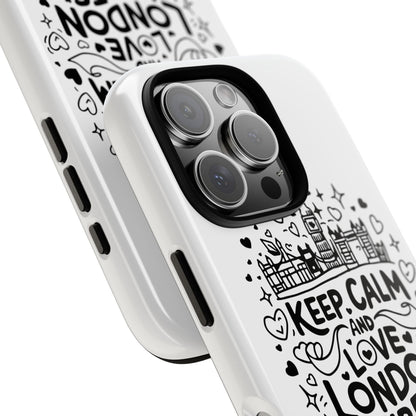 London Vibes Phone Case – Keep Calm Design, iPhone Accessories, Gift for Travelers, London Souvenir, Unique Cell Phone Cover
