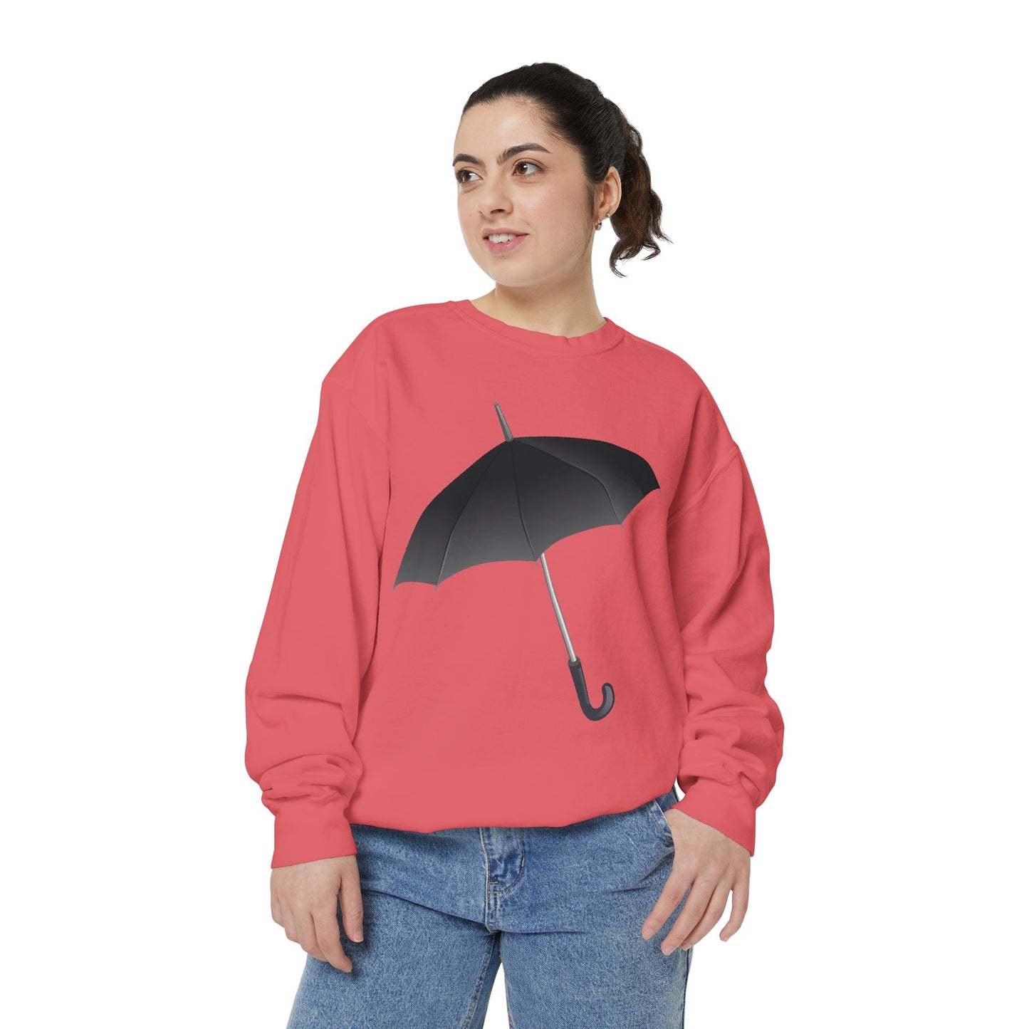 Unisex Garment-Dyed Sweatshirt - Regal Royal Umbrella - Elegant and Majestic Design