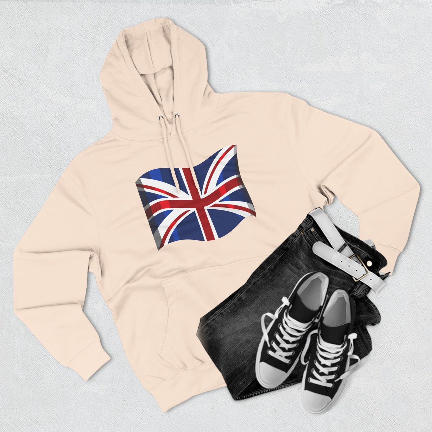 Three-Panel Fleece Hoodie  - The Flag of the United Kingdom