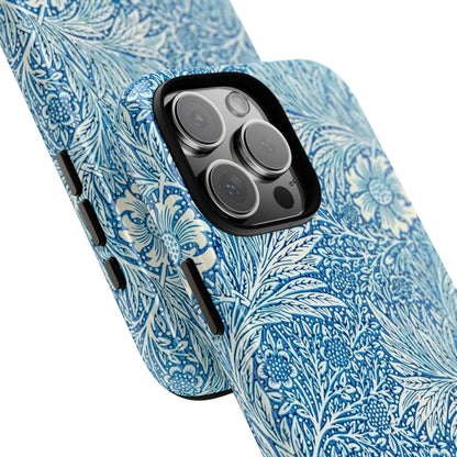 Stylish Phone Case, Tough Floral Phone Cover, Fashionable Tech Accessory, Gift for Her, Blue Flower Design