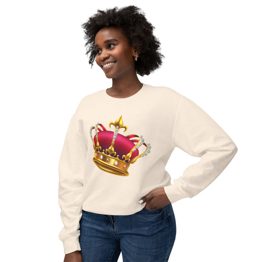 Unisex Lightweight Crewneck Sweatshirt - British Royal Crown Design