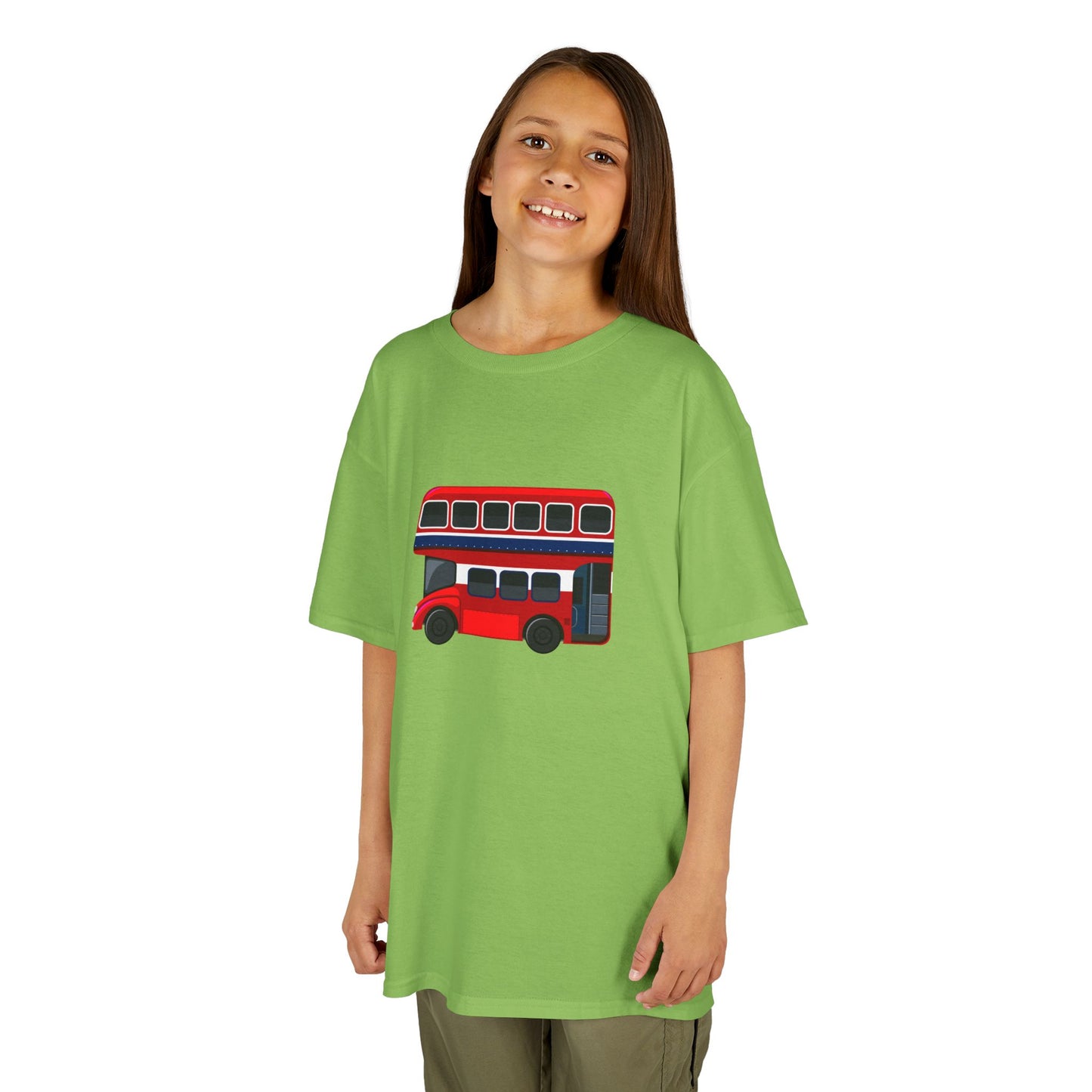 Kids  Tee -  British Red Bus Watercolor Design - Fun Cotton T-Shirt for Young Adventurers