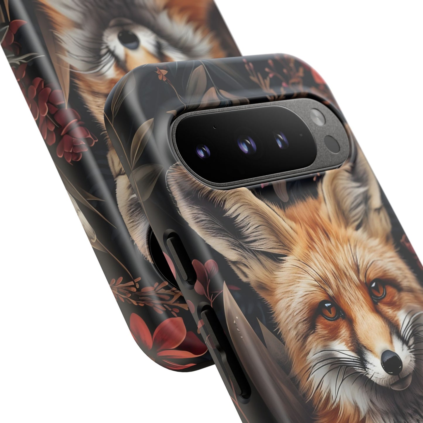 Fox Floral Phone Case, Tough Cases for Animal Lovers, Nature Themed Gift, Cute Phone Cover, Wild Fox Protector
